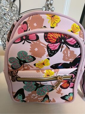 Butterfly Print Mini Backpack - Pink